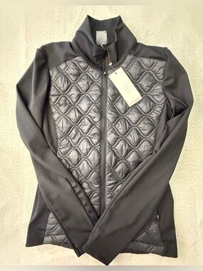 CALIA Golf Women's Quilted Full-Zip Hybrid Jacket Black Size Small NWT